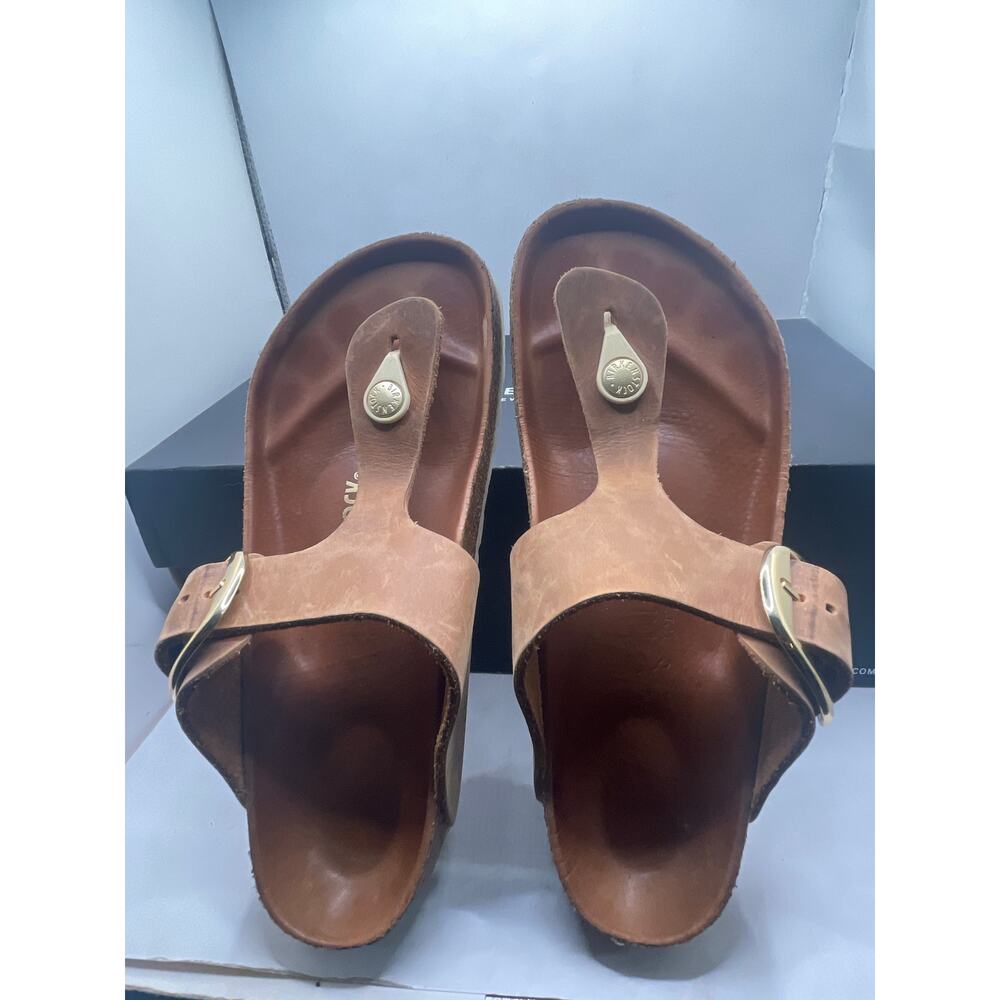Birkenstock Women's Gizeh Big Buckle Oiled Leather Thong Sandals EUR 37- US 6.5 - Picture 5 of 10